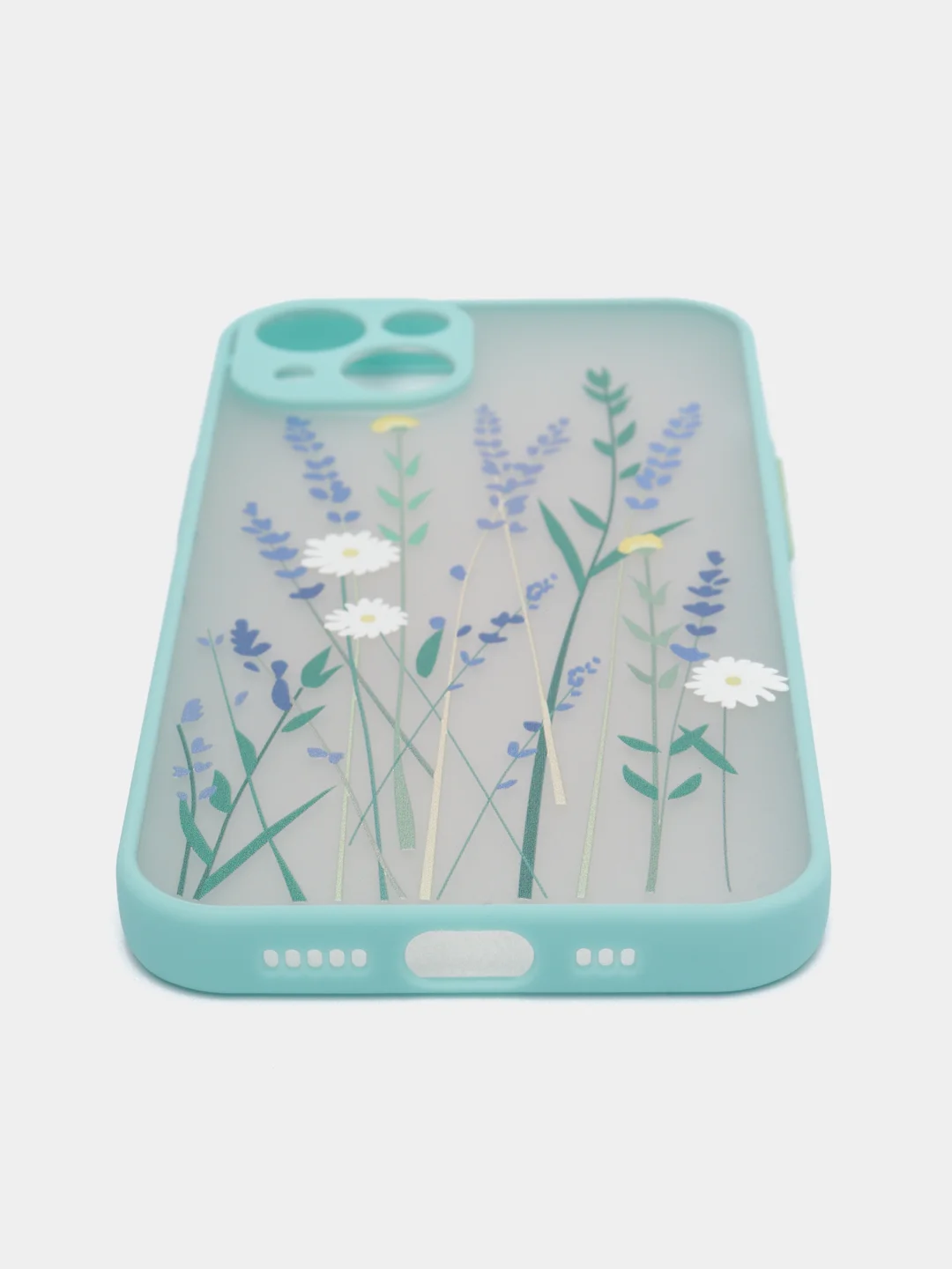 Голубой чехол на Айфон (iPhone) 11, XR, 7, 8 Plus, SE, 12, 13, 14, 15 Pro Max, пластиковый