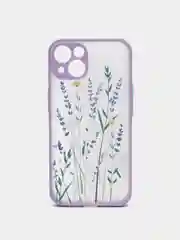 Сиреневый чехол на Айфон (iPhone) 11, XR, 7, 8 Plus, SE, 12, 13, 14, 15 Pro Max, пластиковый