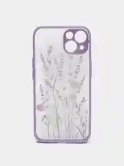 Сиреневый чехол на Айфон (iPhone) 11, XR, 7, 8 Plus, SE, 12, 13, 14, 15 Pro Max, пластиковый