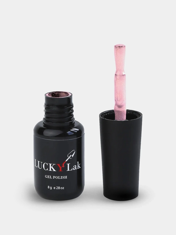 Гель лак для ногтей, гель-лак LuckyLak FL 8g №047 розовый с шиммером нюд для маникюра