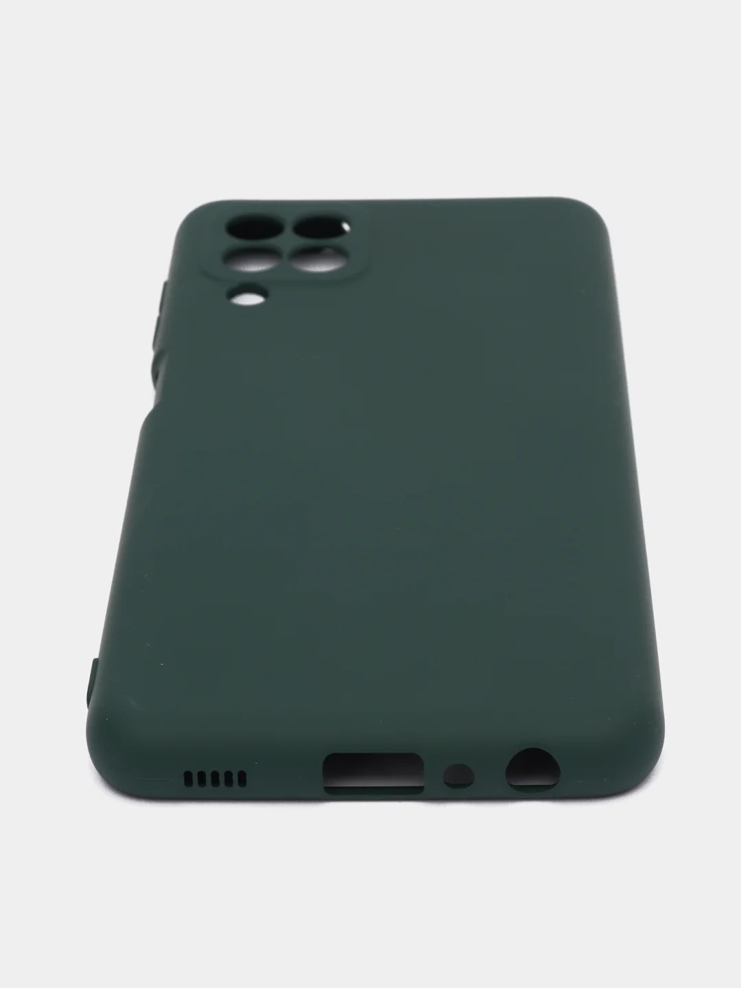 Тёмно-зелёный чехол для Samsung Galaxy A22 4G / Galaxy M22 / Galaxy M32 Silicone Cover силиконовый