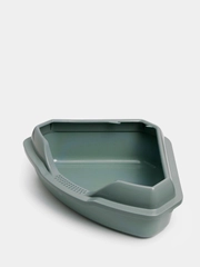 Лоток туалет для кошек угловой с бортиком, 56 х 42 x 17 см