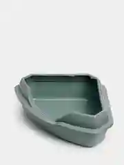 Серый лоток туалет для кошек угловой с бортиком, 56 х 42 x 17 см