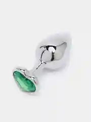 Серебряный анальная пробка металлическая со стразами