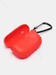 Красный силиконовый чехол для наушников AirPods Pro с карабином
