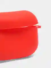 Красный силиконовый чехол для наушников AirPods Pro с карабином