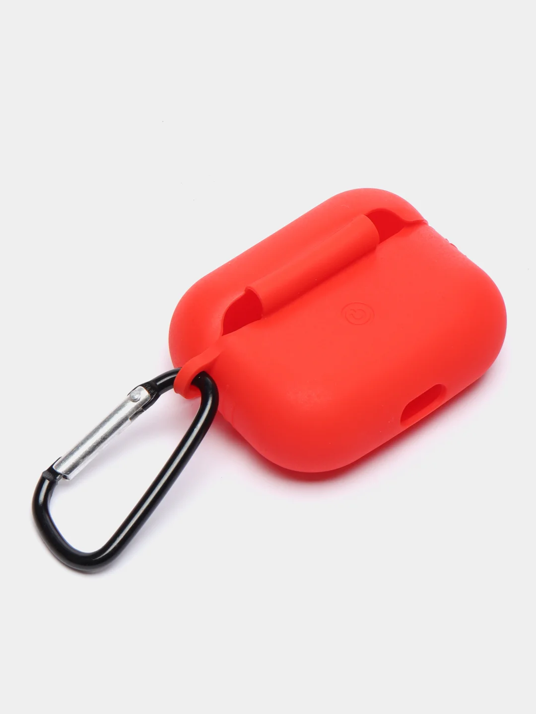Красный силиконовый чехол для наушников AirPods Pro с карабином
