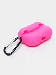 Тёмно-розовый силиконовый чехол для наушников AirPods Pro с карабином