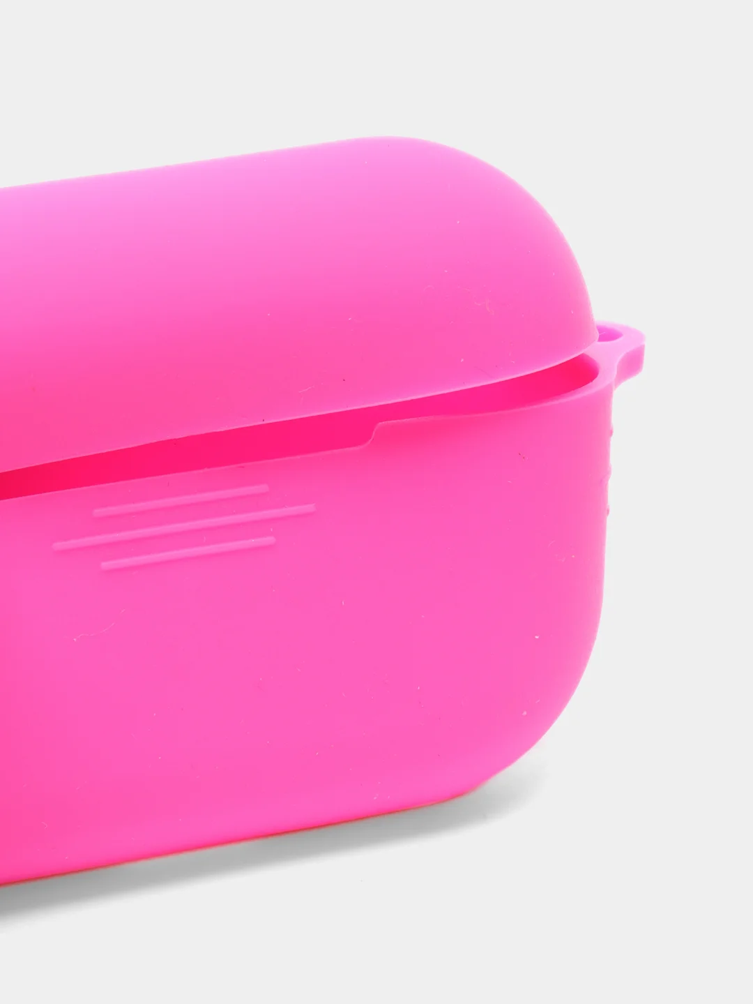 Тёмно-розовый силиконовый чехол для наушников AirPods Pro с карабином