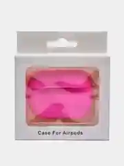 Тёмно-розовый силиконовый чехол для наушников AirPods Pro с карабином