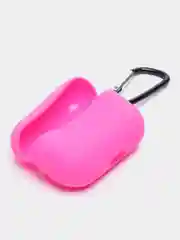 Тёмно-розовый силиконовый чехол для наушников AirPods Pro с карабином
