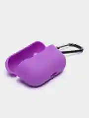 Фиолетовый силиконовый чехол для наушников AirPods Pro с карабином