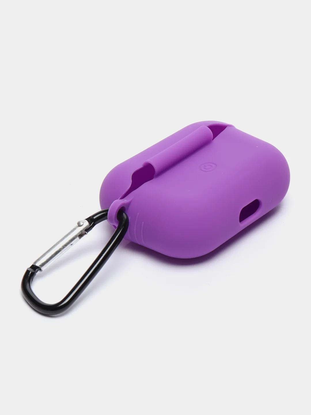 Фиолетовый силиконовый чехол для наушников AirPods Pro с карабином