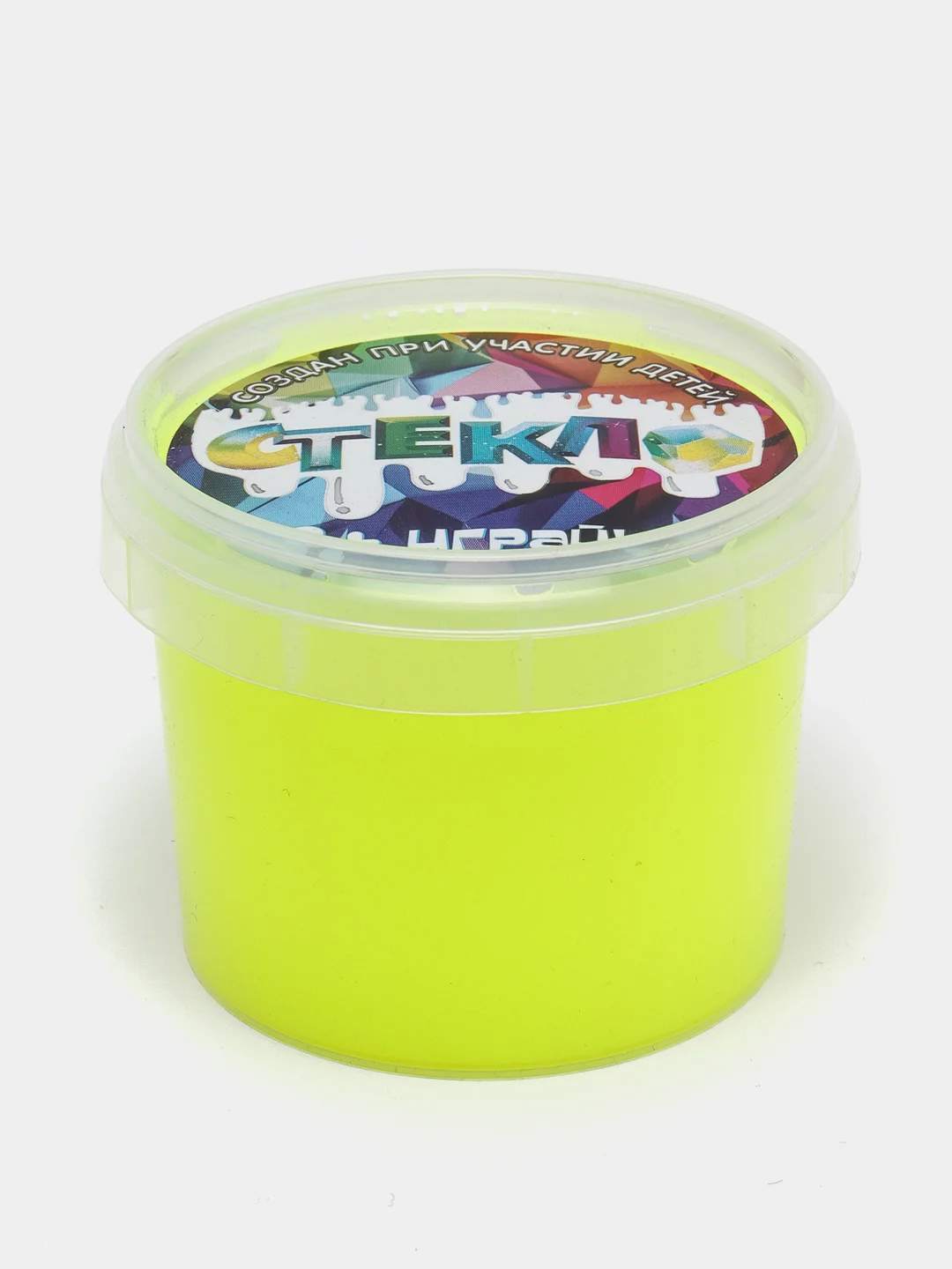 Лимонный слайм "Стекло" НЕОН Party Slime