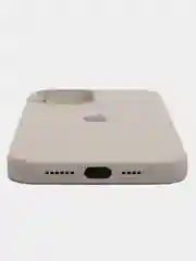 Серый чехол для iPhone 12 Pro Max 6.7" Silicone Case закрытый низ с логотипом