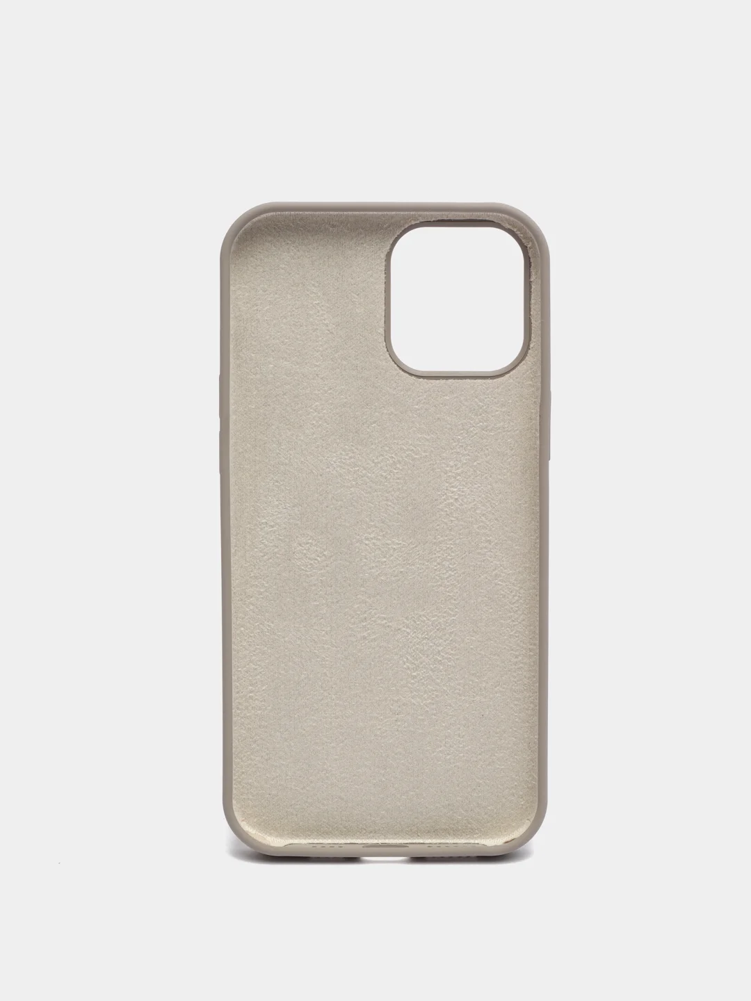 Серый чехол для iPhone 12 Pro Max 6.7" Silicone Case закрытый низ с логотипом