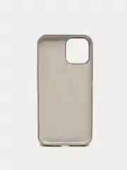 Серый чехол для iPhone 12 Pro Max 6.7" Silicone Case закрытый низ с логотипом