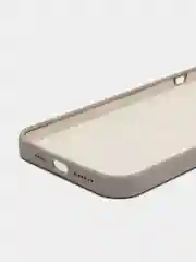 Серый чехол для iPhone 12 Pro Max 6.7" Silicone Case закрытый низ с логотипом
