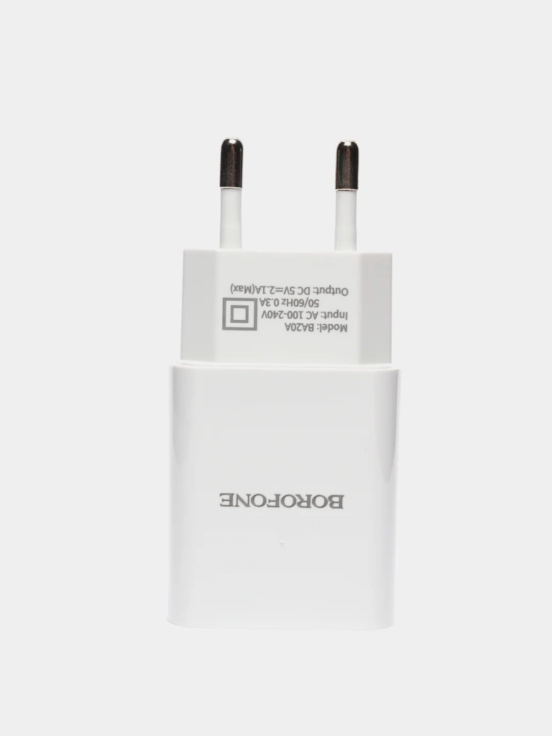 Белый сетевое зарядное устройство Micro USB Borofone BA20A 2.1A
