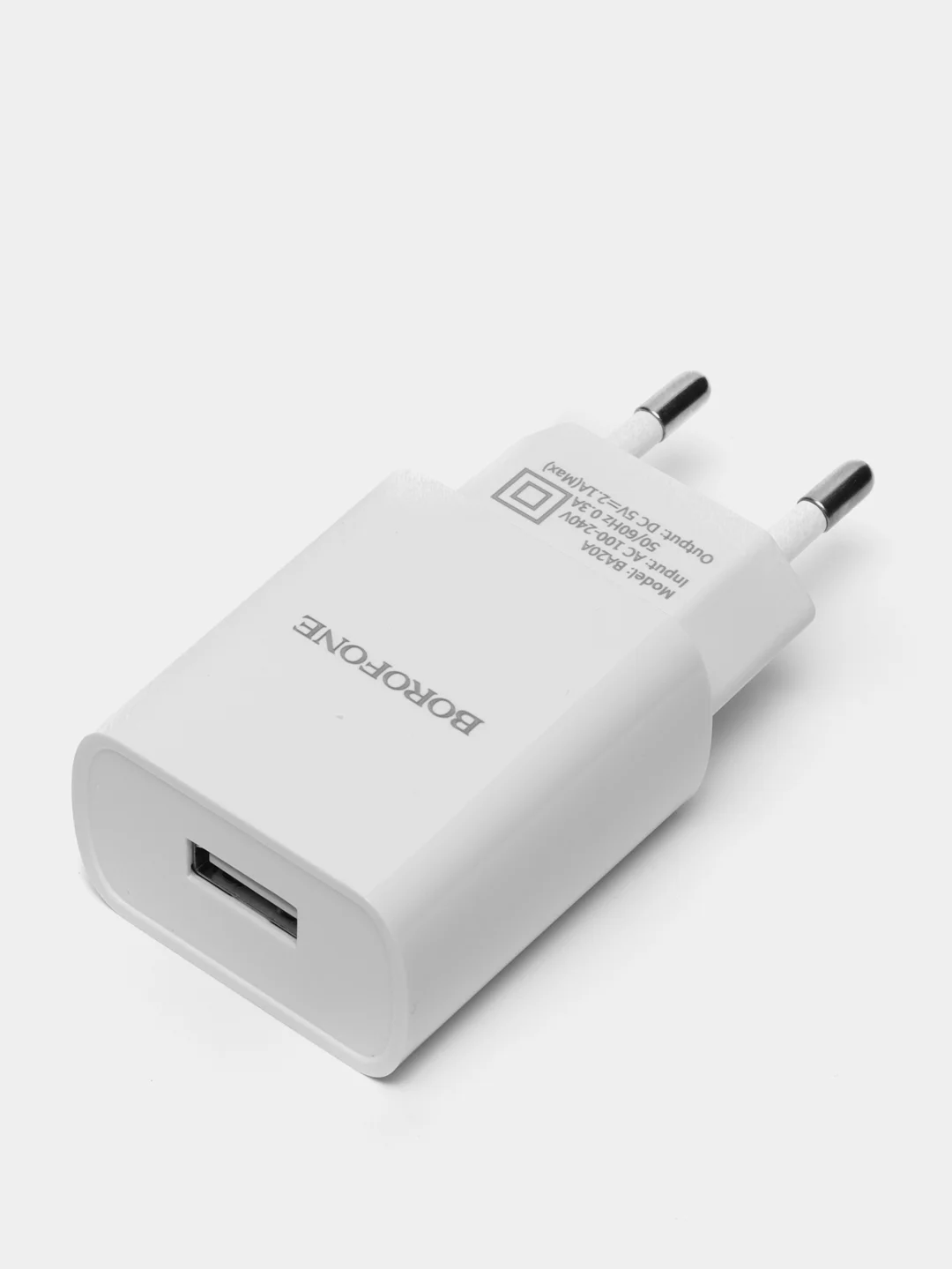 Белый сетевое зарядное устройство Micro USB Borofone BA20A 2.1A