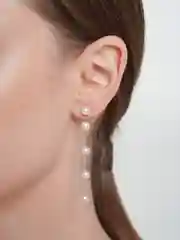 Серьги длинные "Жемчуг на цепочке"