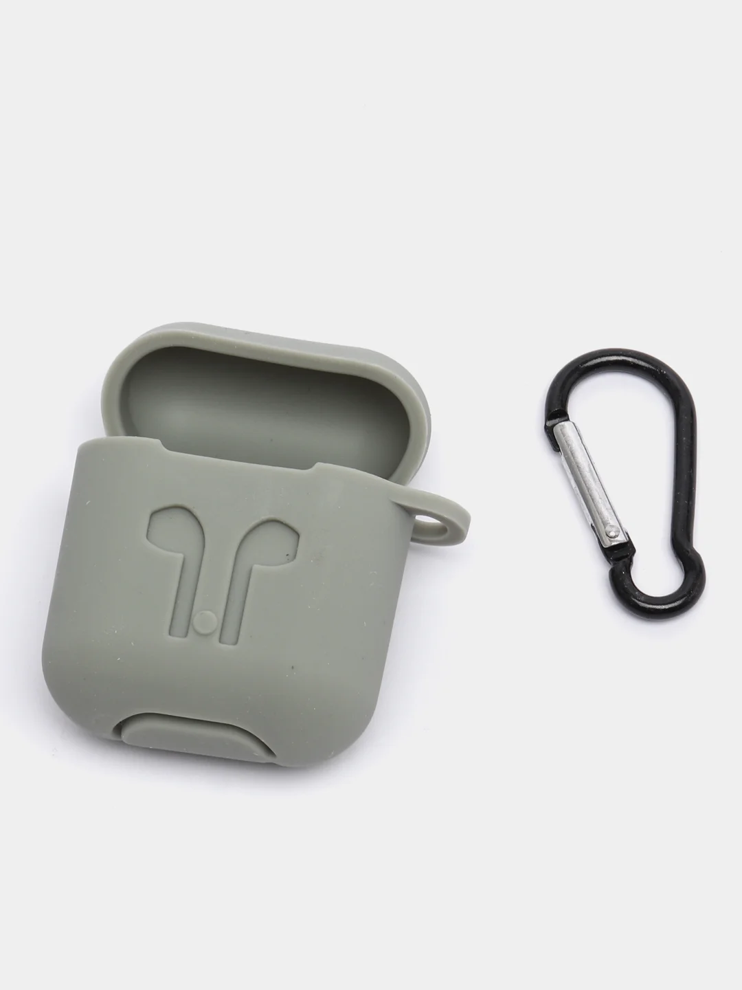 Белый чехол для AirPods c карабином