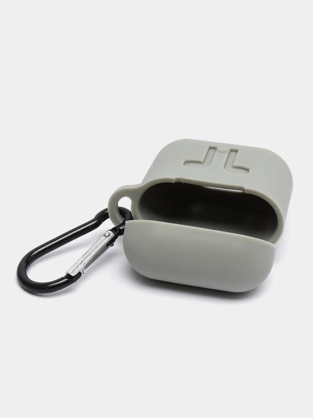 Белый чехол для AirPods c карабином