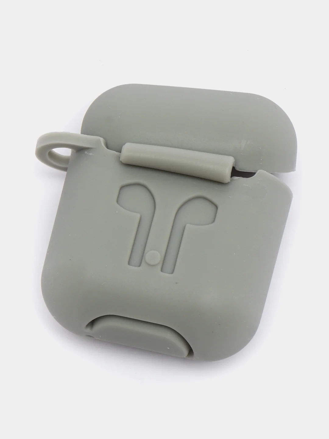 Белый чехол для AirPods c карабином