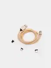 Золотой кабель 3 в 1 с магнитными насадками в комплекте, сменные, Type-C, Android, iPhone