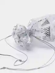 Серебряный мешочек новогодний подарочный, мешки мешок для упаковки новогодних подарков пакет коробка