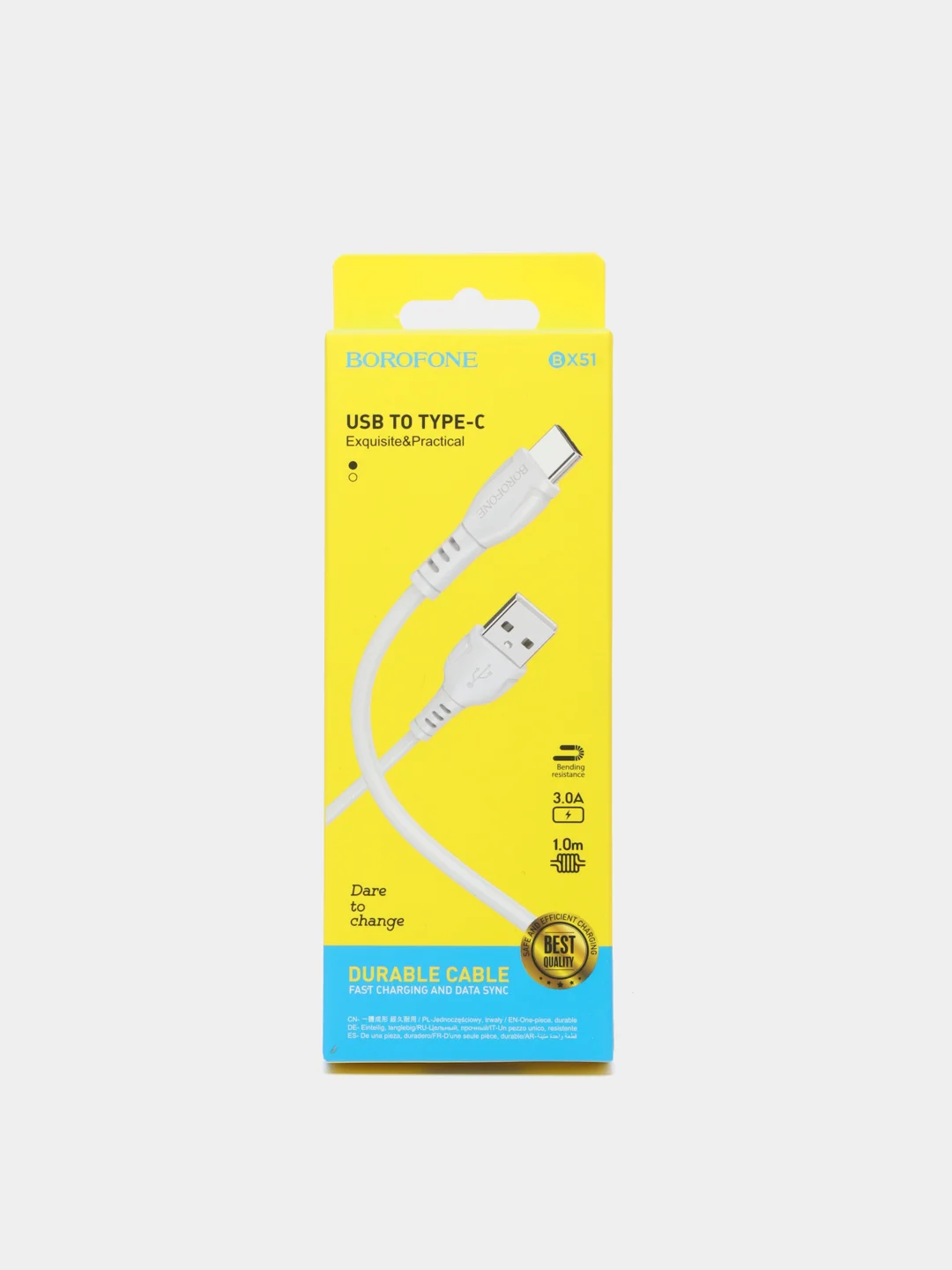 Белый кабель зарядный Type-C 3.0A/Lightning для iPhone 2.4A/Micro-USB 2.4A, для Android, 1 м