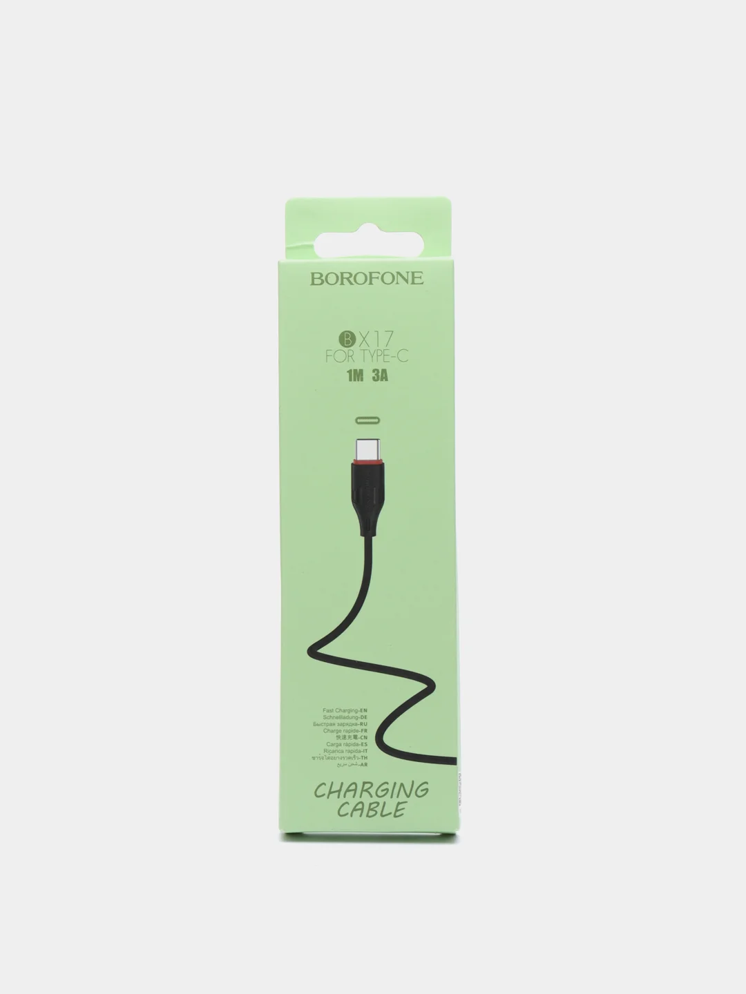 Черный кабель для зарядки TYPE-C Borofone BX17, ГИБКИЙ USB кабель 1м, 2.0A