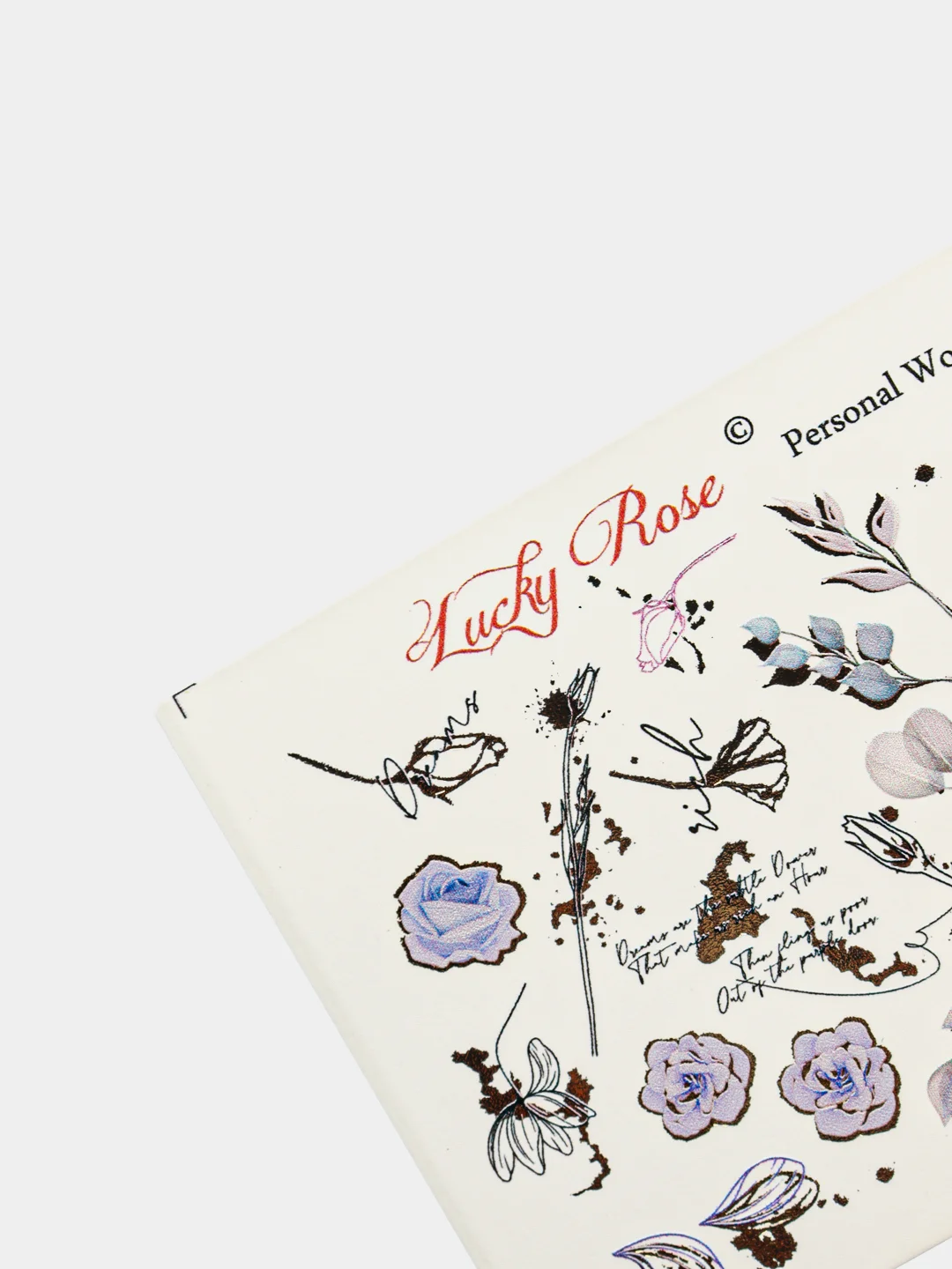 Наклейка для дизайна ногтей Lucky Rose Цветы Розы, Весна, весенний Слайдер для маникюра