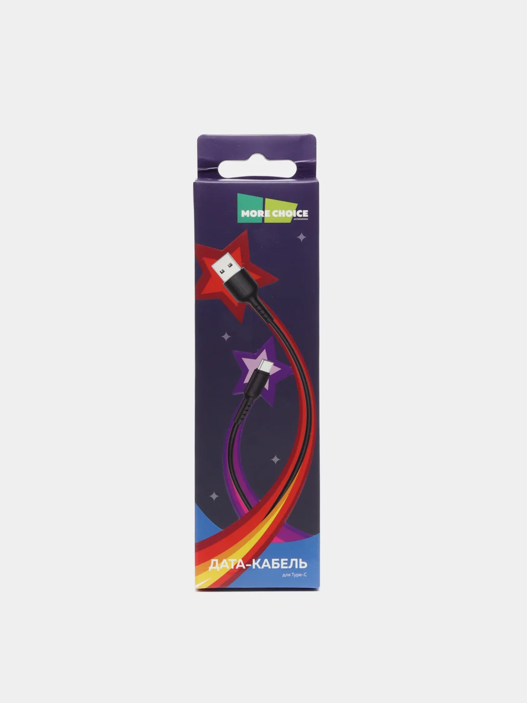 Черный кабель для Type-C, Micro-USB, Lightning, More Choice K26a USB, 2.0A,1 м