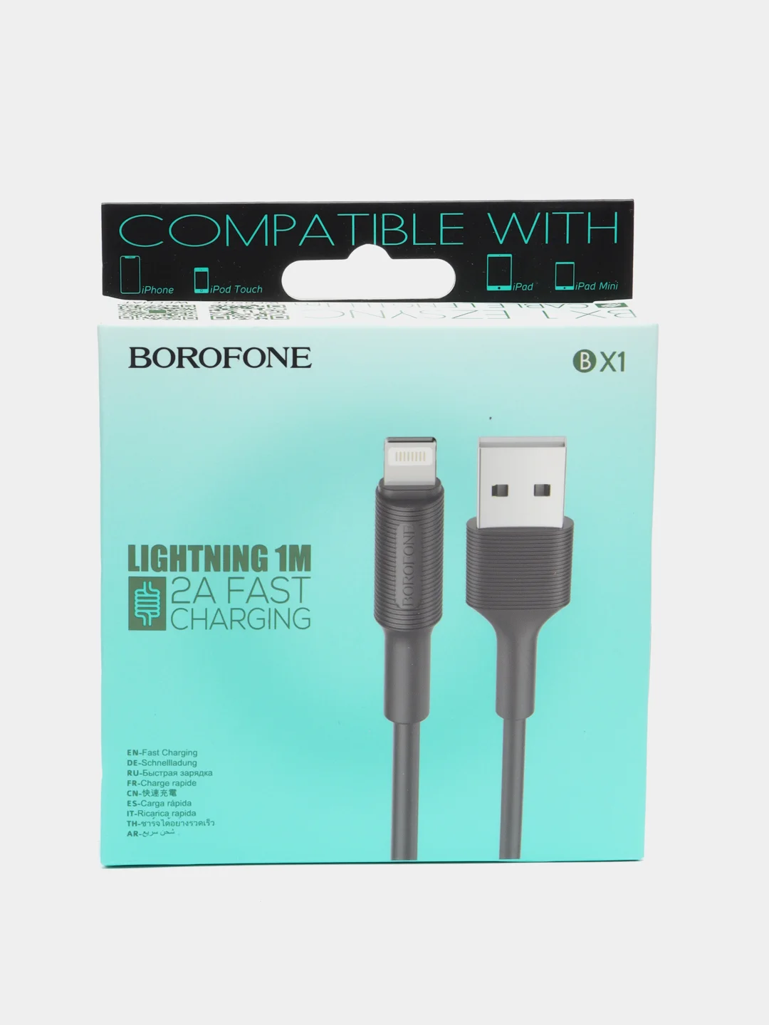 Черный кабель Type-C 3.0A, Micro USB 2,4A, Lightning, 1 м, для iPhone, Android, BX1