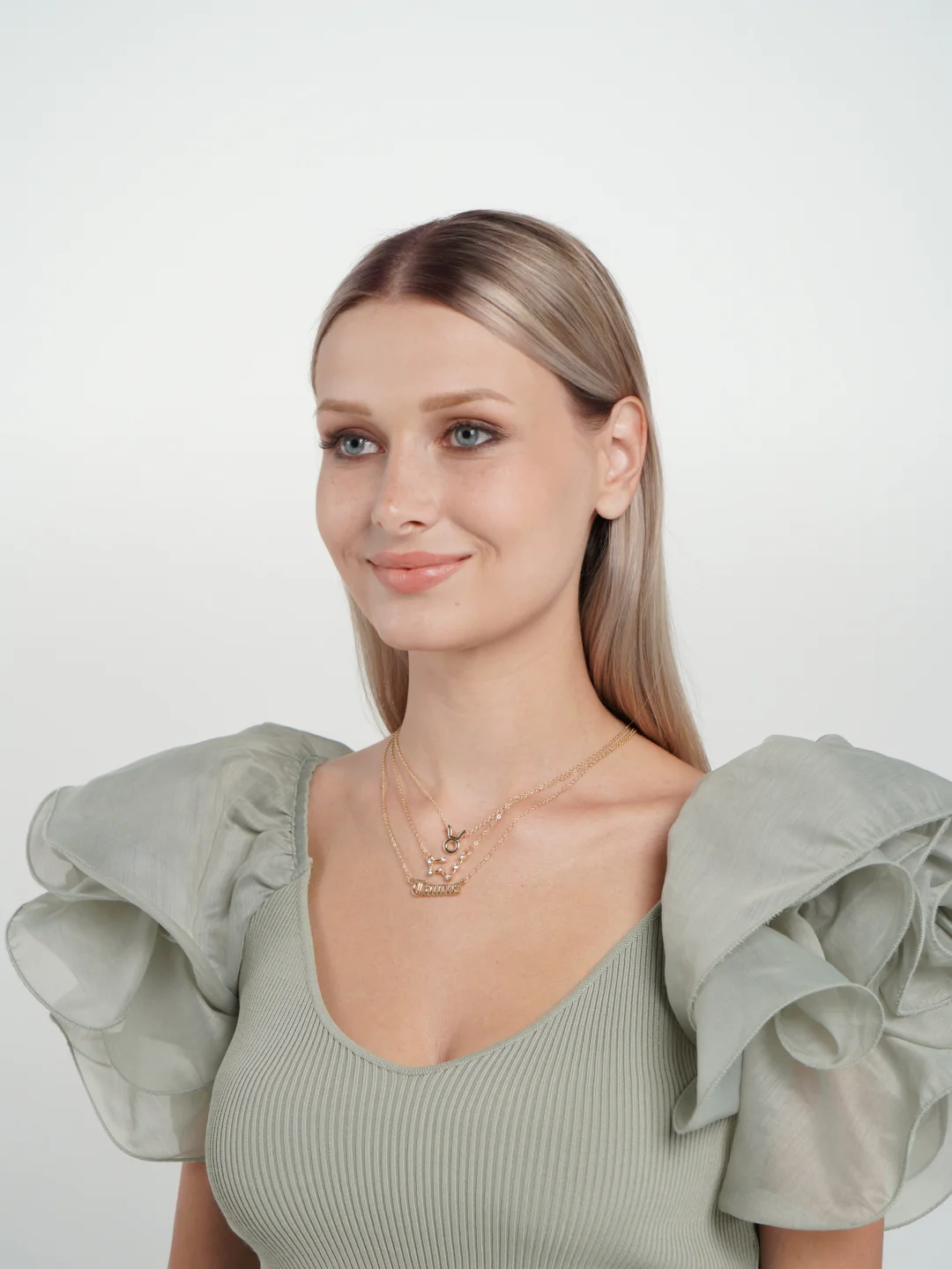 Золотой цепочка "Созвездия знаков зодиака", с подвеской, золотистые, 3 штуки