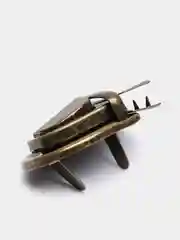 Застежка для сумки, 4 х 3 см, цвет бронзовый