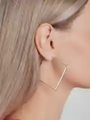 Серебряный квадратные серьги - кольца