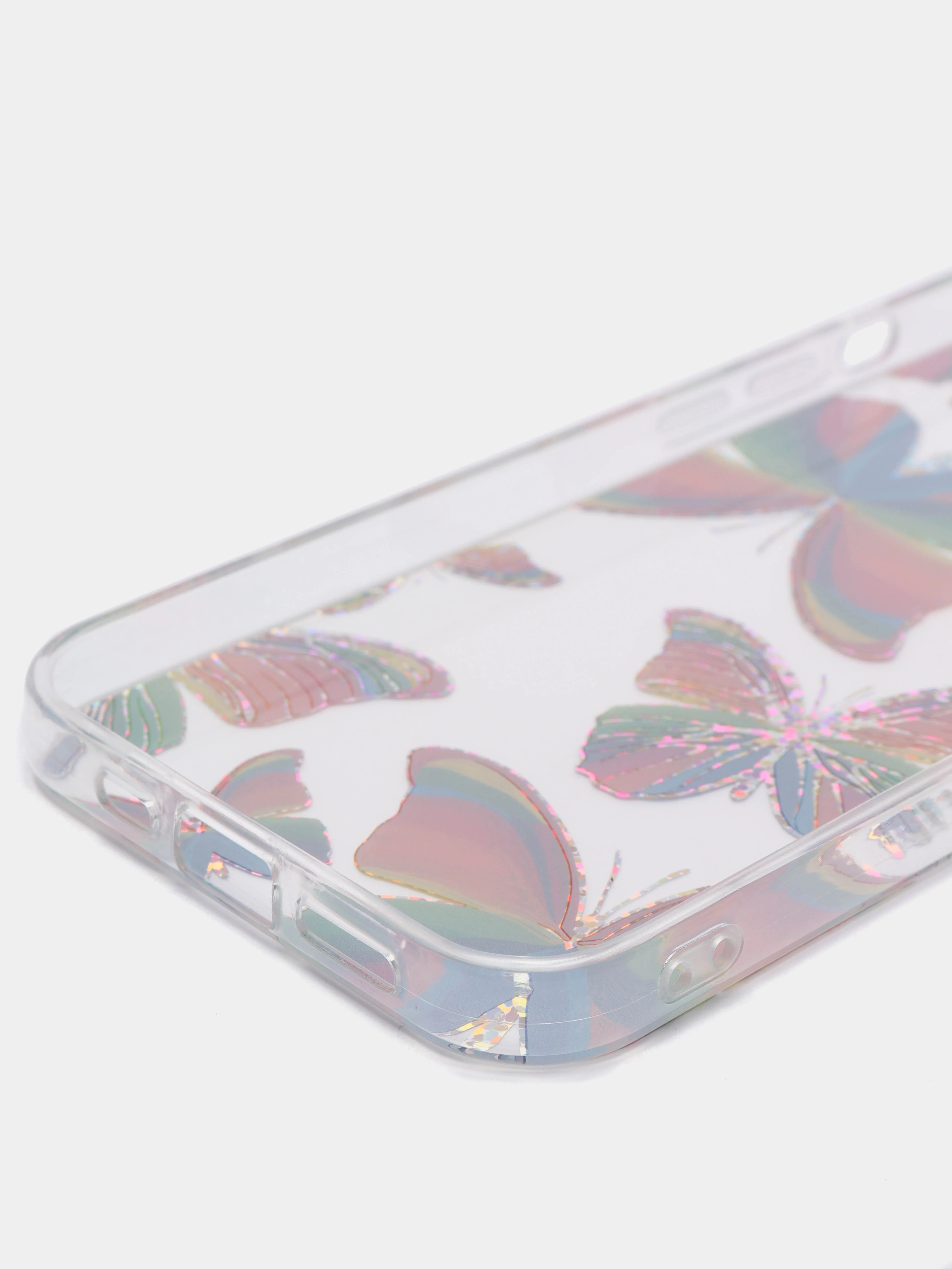 Лимонный чехол Apple iPhone 12, 12 Pro, 12 Mini прозрачный с рисунком и блестками