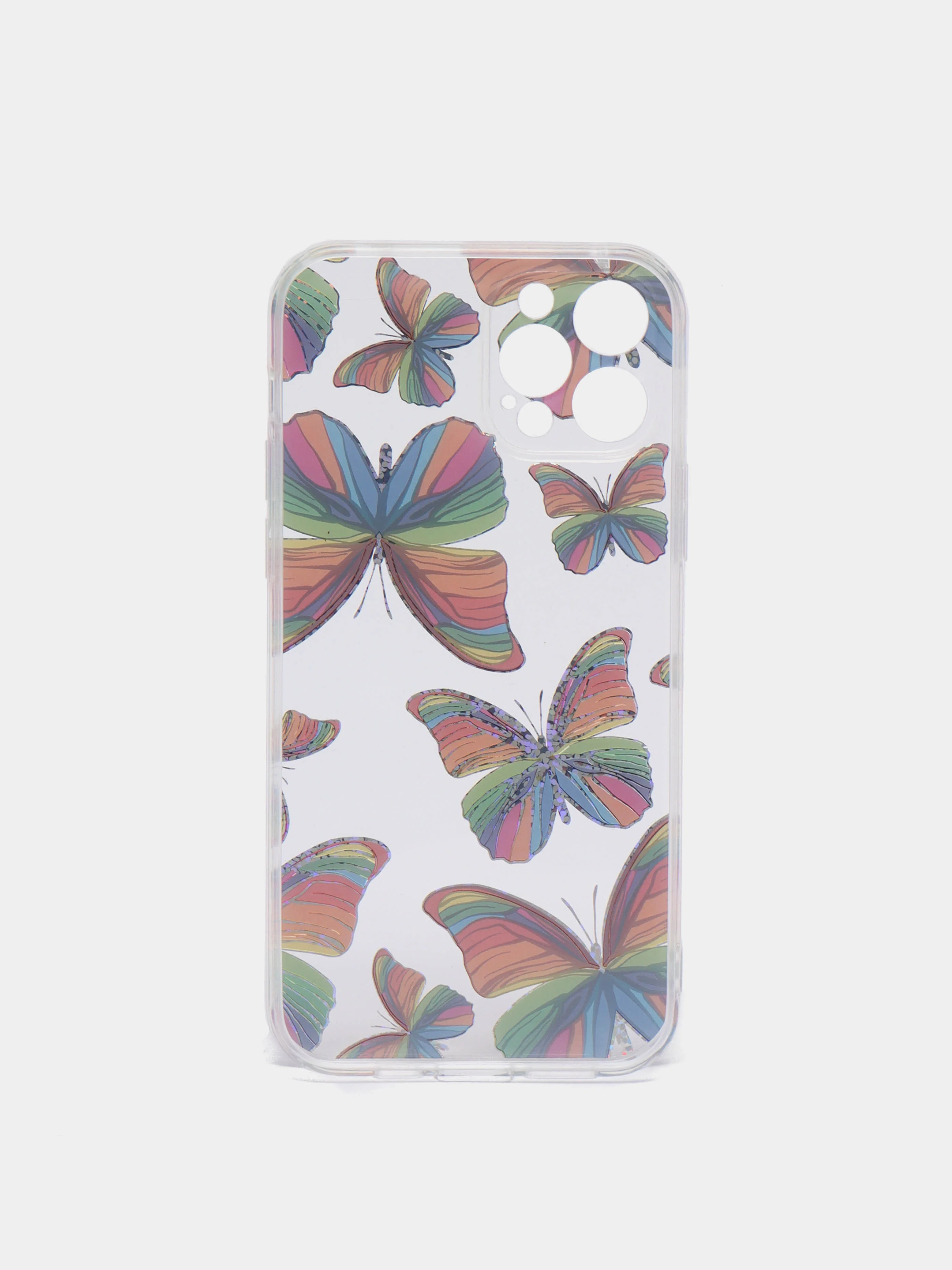 Лимонный чехол Apple iPhone 12, 12 Pro, 12 Mini прозрачный с рисунком и блестками