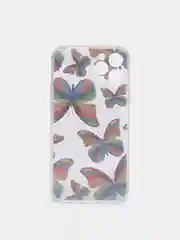 Лимонный чехол Apple iPhone 12, 12 Pro, 12 Mini прозрачный с рисунком и блестками