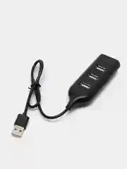 USB-концентратор USB 2.0 на 4 порта/ USB разветвитель/ USB-ХАБ черный/USB Hub