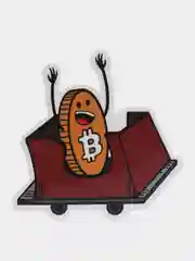 Бежевый меланж стикеры, наклейки - Биткоин