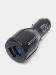 Черный автомобильное зарядное устройство QC 3.0, быстрая зарядка