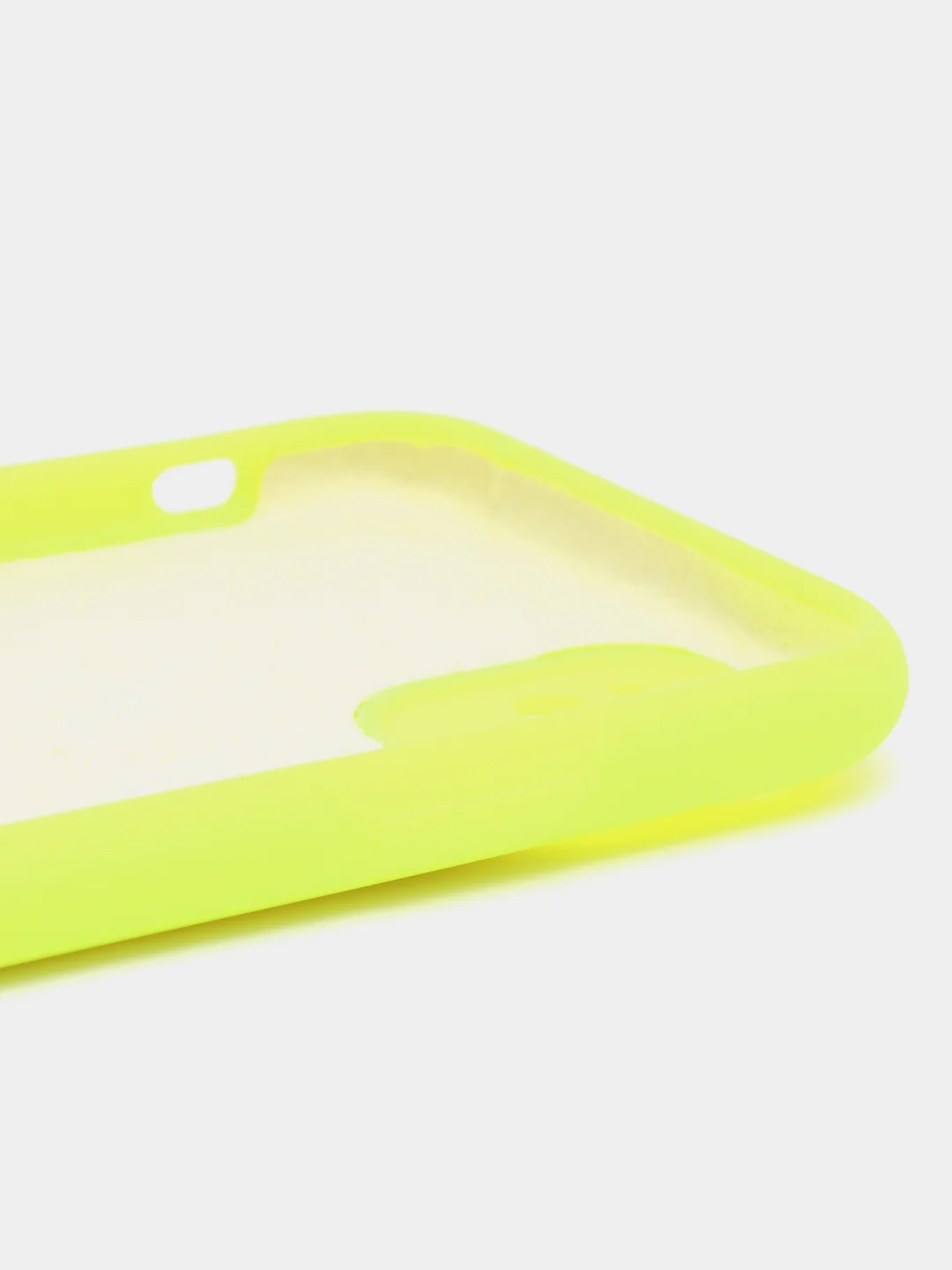 Лимонный силиконовый чехол iPhone 11, Silicone Case, с закрытым низом и защитой камеры