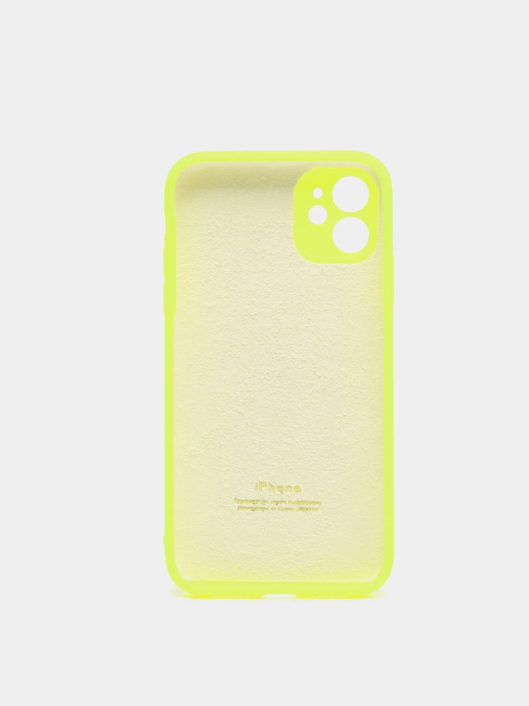 Лимонный силиконовый чехол iPhone 11, Silicone Case, с закрытым низом и защитой камеры