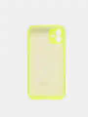 Лимонный силиконовый чехол iPhone 11, Silicone Case, с закрытым низом и защитой камеры