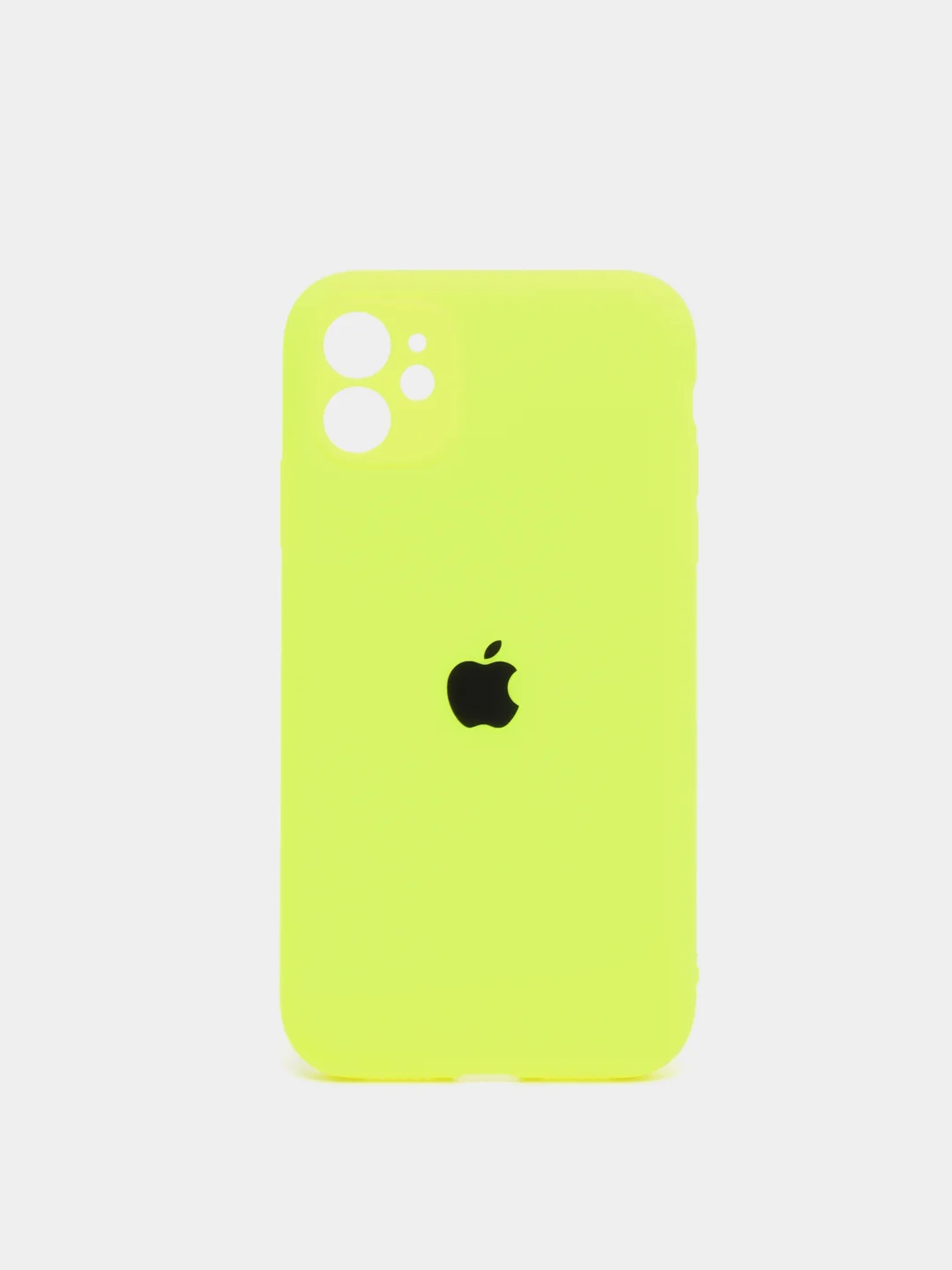 Лимонный силиконовый чехол iPhone 11, Silicone Case, с закрытым низом и защитой камеры