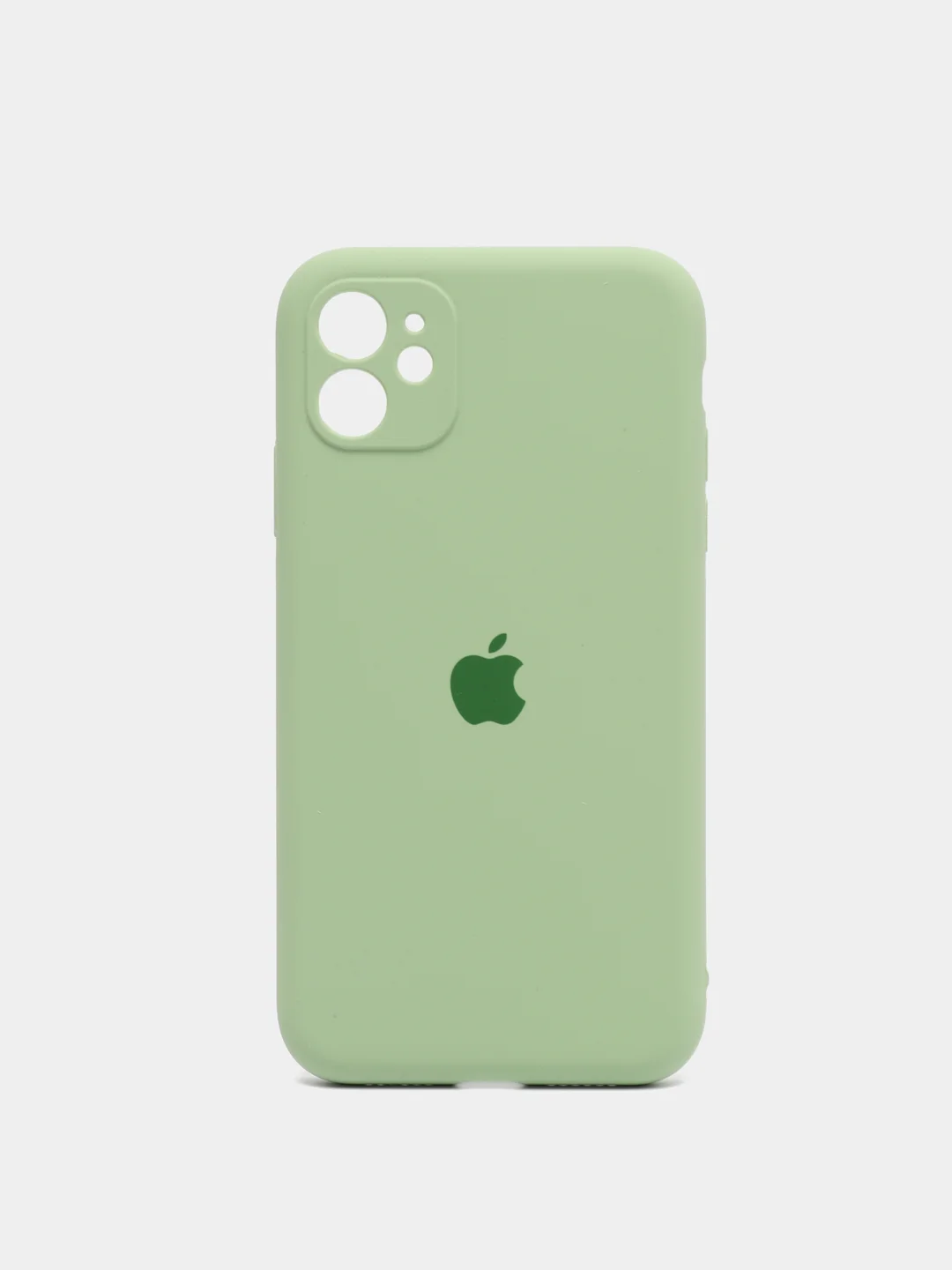 Оливковый силиконовый чехол iPhone 11, Silicone Case, с закрытым низом и защитой камеры
