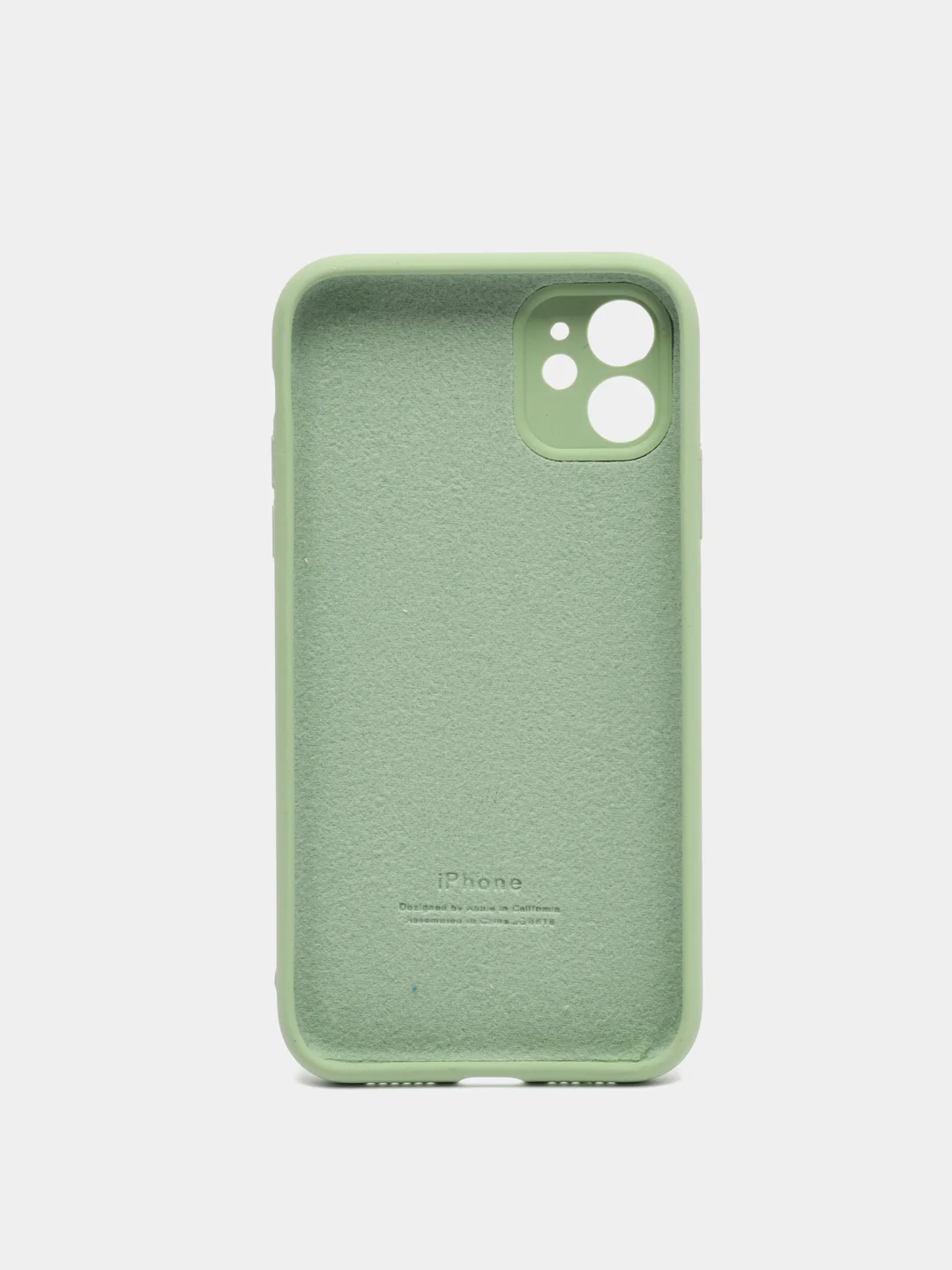 Оливковый силиконовый чехол iPhone 11, Silicone Case, с закрытым низом и защитой камеры